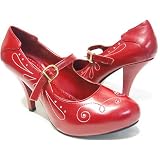 Red Rockabilly Pin Up Maryjane Pumps