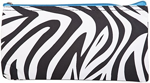 World Traveler Blue Zebra Makeup Brush Bag 10-inch