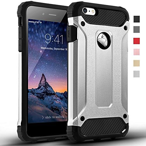 Iphone 6 Case,DUDETOP® Ultra-thin Anti-scratch Anti-fingerprint Armor Protective Cover Hard PC Soft Silicone Shockproof Rugged Case for Apple iphone 6s 4.7" Inch ( Silver Gray )