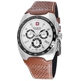 Swiss Military Hanowa Men's 06-4091-04-001-05 Challenger Silver Dial Leather Strap Watch
