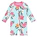 HUAANIUE Baby/Toddler Swimsuit Long Sleeve One-Piece Swimwear Rashguard Cyan 6-12 Months