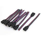 uxcell 4ピン　ストリップライトケーブル　10cm 5050 RGB LED　10個入