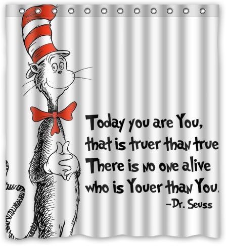 Green-Store Custom DR Seuss Cat in the Hat Waterproof Polyester Fabric Shower Curtain With Latest Design Print 66*72 Inch