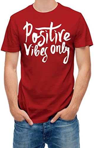 T shirt Positive vibes only typography Red Tango L