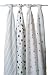 Aden & Anais Muslin Wraps 4-Pack - Aqua and Brown