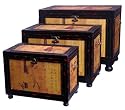 Asian Design Furniture & Home D&eacute;cor - 25" Raging Stallions Storage Boxes (Nested Set of Three)