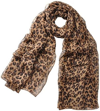 Kav6s Premium Soft Chiffon Scarf - Leopard Animal Print