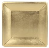 Caspari 7-Inch Square Lacquer Tray, Gold