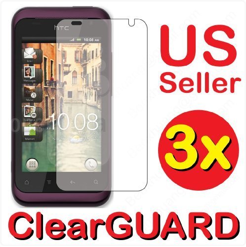 3x HTC Bliss 6330 Rhyme S510 Premium Clear LCD Screen Protector Cover Guard Shield Protective Film Kit (3 pieces)