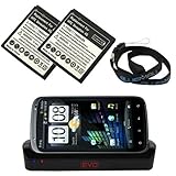 EVOPower USB Dual Dock Cradle Desktop Charger with 2nd Battery Charging Slot + 2 Standard Battery + Bluemall Strap for T-Mobile HTC Sensation 4G EVOPower USB Dual Dock Cradle Desktop Charger with 2nd Battery Charging Slot + 2 Standard Battery + Bluemall Strap for T-Mobile HTC Sensation 4G