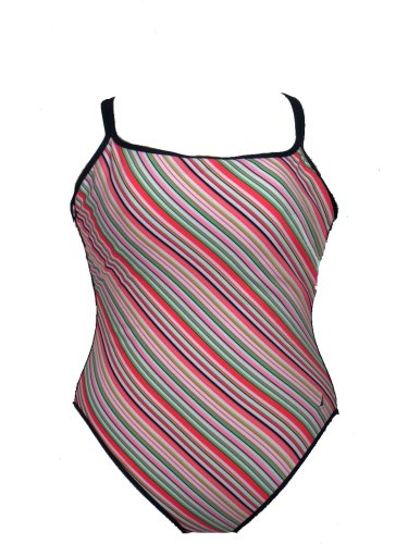 Nautica Watermelon Diagonal Striped One Piece Swimsuit (14)