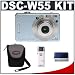 Sony CyberShot DSC-W55 7.2 Megapixel Digital Camera with 3x Optical Zoom (Blue) + Digital Camera Case + High Speed USB 2.0 SecureDigital (MS) Card Reader