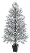 44" Potted Silver & Black Glittered Berry Christmas Tree