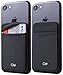 [TWO] Spandex Card Sleeves Cellphone Stick On Wallet for Smartphones, iPhone 7, 8 Plus, Samsung Galaxy Cell Phone Wallet Case 3M Adhesive (Black 2Pcs)