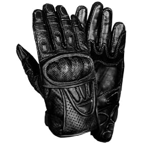 Men's Protective Padded Leather Racing Gloves - Size : Large