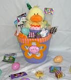 Plush Flower Kids Easter Gift Basket - Candy, Games, Coloring, Activites, FUN!