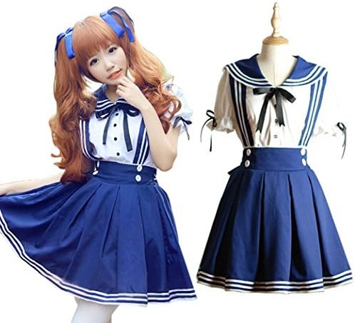 Winglife Sweet Maidservant Outfit School Uniforms Sailor Suit Girls Cosplay Costume (L)