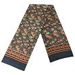 100% Luxurious Charmeuse Silk Men's Double Layer Egyptian Wall Painting Story Hand Rolled Edges Long Scarf - Various Colors