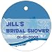 Baby Keepsake: Dark Blue Wave Palm Tree Beach Theme Circle Shaped Personalized Thank (Set of 60)