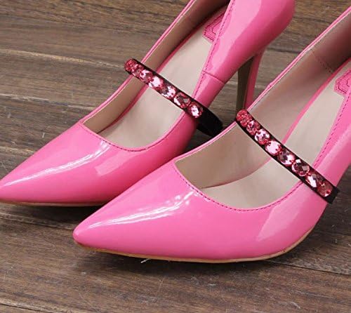 Camix Women's Bling Bling Rhinestone Detachable Shoe Straps,High Heels Anti-loose Shoelace Accessories (pink)