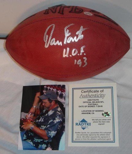 Dan Fouts Autographed/Hand Signed Official NFL Football with HOF 93 Inscription