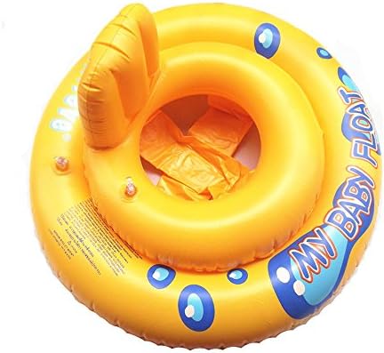 Baby Double Swim Ring Infant Toddler Seat Float Bath Straps Floater Yellow