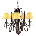 Liz Jordan Lighting 44007 Wrought Iron Pondarosa Mid Sized Chandelier from the Pondarosa Collection