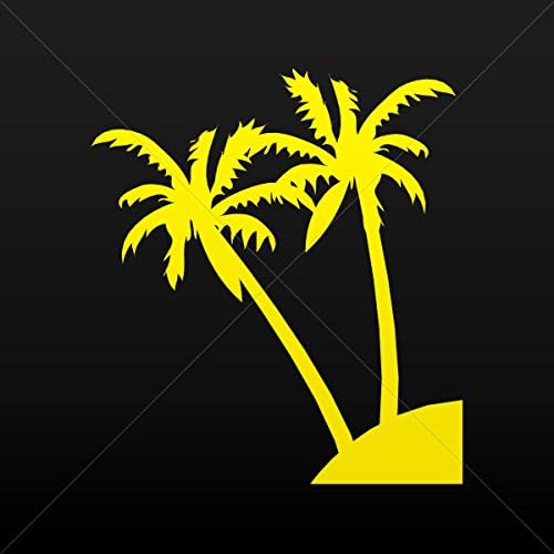 Decals Decal Coconut Tree Car door Hobbies Waterproof Racing Durable R Yellow (16 X 14.2 In)