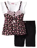 Young Hearts 2 Piece Lace Ribbon Blouse And Short Set