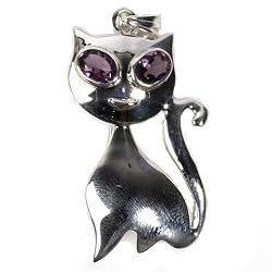 STERLING SILVER BROOCH 47X27mm - Lavender CZ