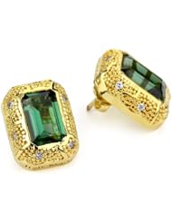 Rebecca "Manhattan" Yellow Gold Over Bronze Snakeskin Pattern Earrings