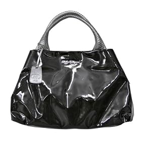 Ferragamo Black Patent Leather Tote 21-A744BK