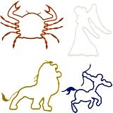 Buddy Bands - Zodiac Signs - 12 Pack 2X Double Wrap Bands, Glitter Colors (Compare to Silly Bandz, Zany Bands, Goofy Bands, Disney Bands, and Stretchy Shapes)