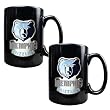 Memphis Grizzlies 2pc Black Ceramic Mug Set - Primary Logo NBA Basketball
