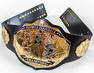 Fantasy Football Championship Belt Trophy Prize (Black/Gold)