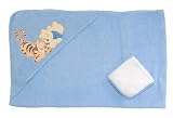 Pooh & Tigger Hooded Towel & Washcloth Set - Blue