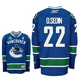 DSEDIN #22 Vancouver Canucks Reebok Premier Home NHL Hockey Jersey w/ 2011 Stanley Cup Patch (NHLPA Certified Custom Sewn Authentic Twill)