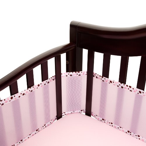 Breathablebaby Breathable Safer Bumper - Pink Brown Bubbles product image