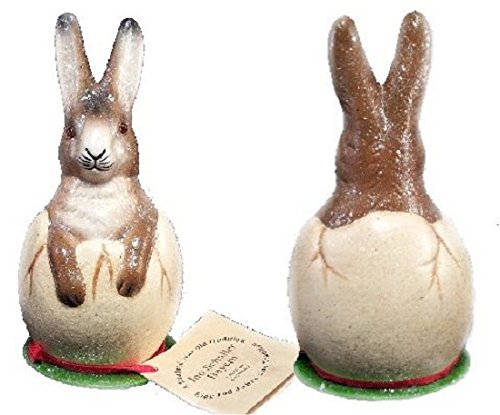 Ino Schaller Paper Mache Brown Bunny Rabbit in Egg Easter Candy Container Ino Schaller Paper Mache Brown Bunny Rabbit in Egg Easter Candy Container