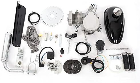 Ksleder 80cc Bike Bicycle Motorized 2-Stroke Cycle Gas Motor Silver Engine Kit Set