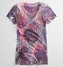H.I.P. India Print Burnout V-Neck Tee - White X Sml