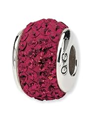 Sterling Silver Reflections Maroon Full Swarovski Elements Bead