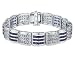 Blue Sapphire Gemstone and Diamond Bracelet 9.4 Carats (ctw) in 18K White Gold