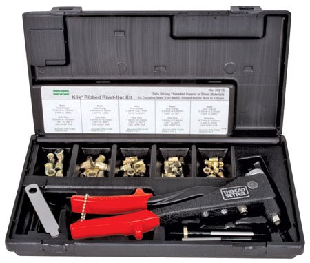 Thread-Setter Tool, Assorted Ribbed Style Metric Rivet Nuts (1 Each)