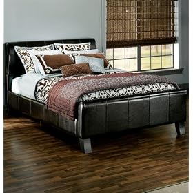 Bermuda Bed, QUEEN BED, DARK BROWN LTHR by Home Decorators Collection