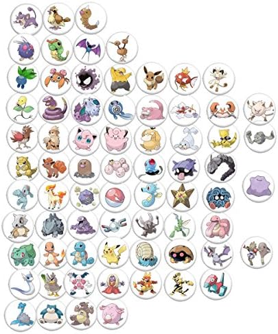 Pokemon Go Characters Collection Pinback Button Brooch 1.25" Have a Party