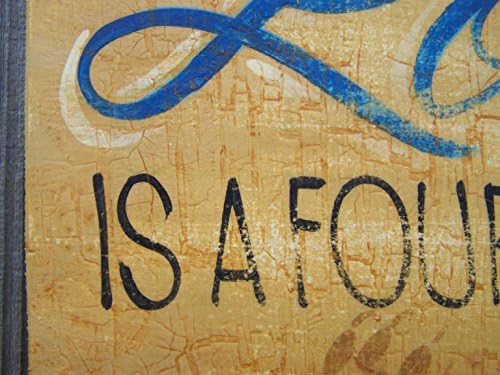 Antique sign, cute saying on sign, dog lover sign, pet lover sign, cat lover sign, love is four legged word , man cave art, wall decor