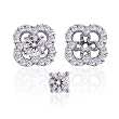 Sterling Silver 1/2 ct. Diamond Floral Earring Jackets