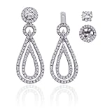 14K White Gold 1 ct GH Diamond Earring Jackets