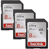 3x Genuine SanDisk Ultra 8GB Class 10 SDHC Flash Memory Card Up To 40MB/s- 266x SDSDUN-008G-G46 (Newest Version)